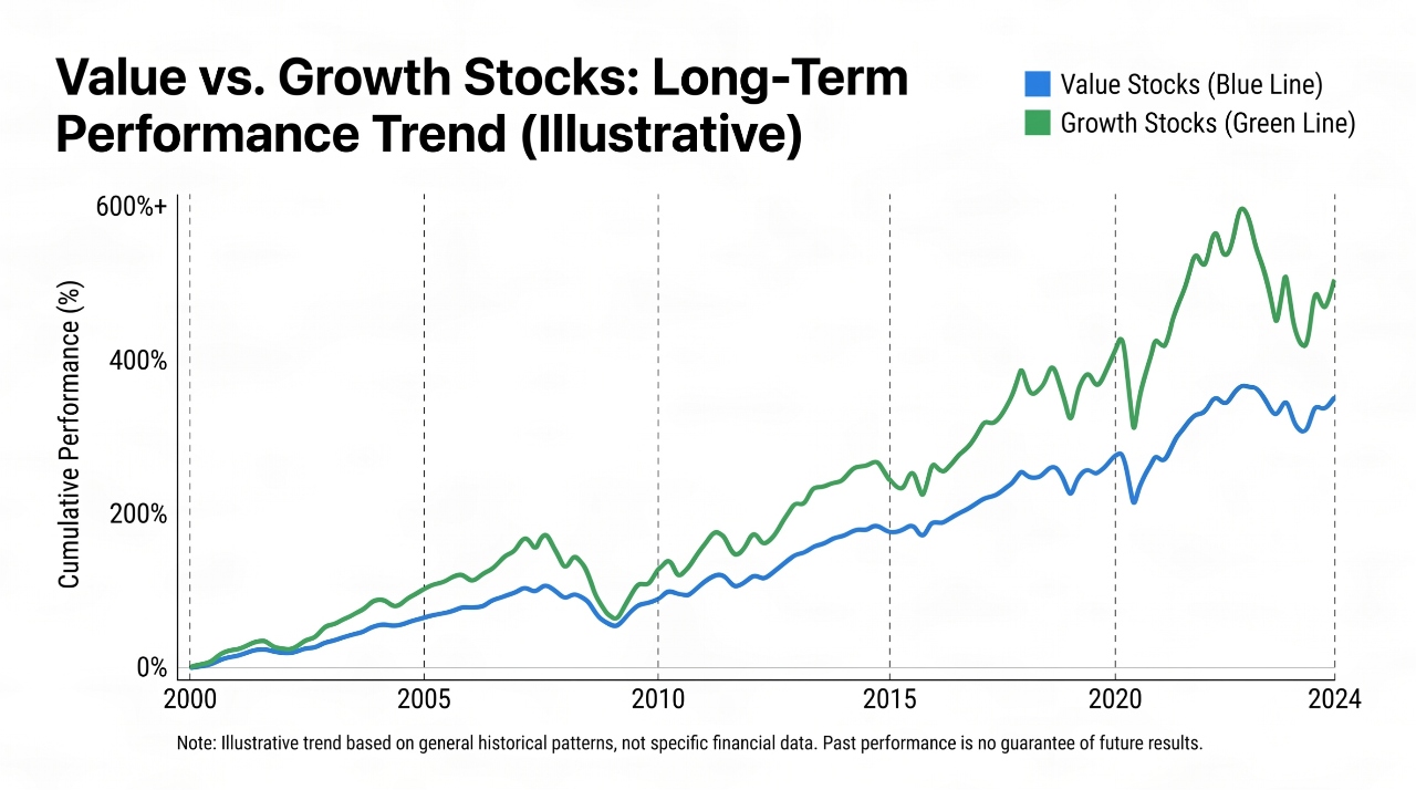 Value vs Growth Stocks Performance Chart